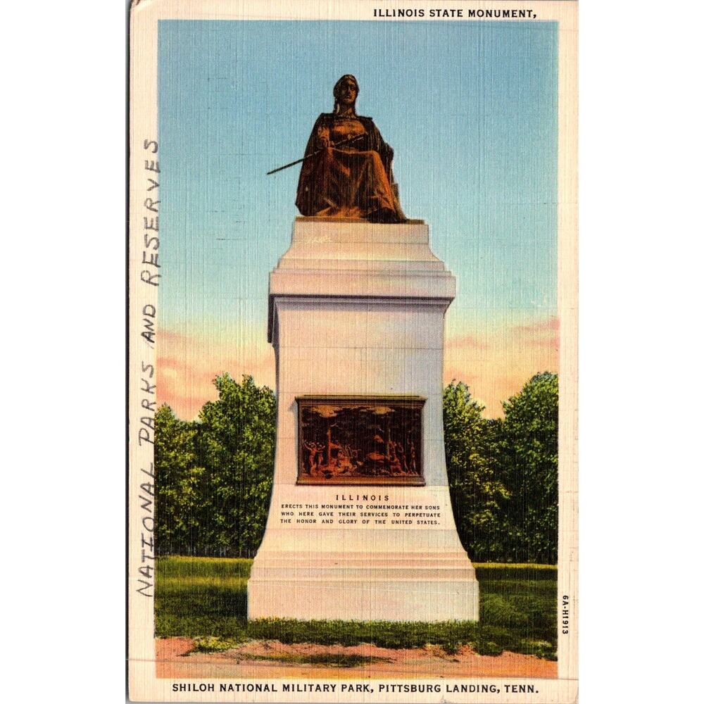 Illinois State Monument Shiloh National Military Park Vintage Postcard SP17-16